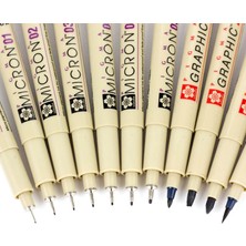 Mingjinshop3 No.8 Stili Siyah Pigma Mikron Kalem Su Geçirmez Elle Çizilmiş Tasarım Kroki Iğne Kalem El Dawing Liner Fineliner Karikatür Imza Sanat Kalem (Yurt Dışından)
