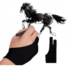 Mingjinshop3 No.2 Tarzı M Beden 1 Adet Kirlenme Önleyici Iki Parmak Sanatçı Eldiven Çizim Boyama Dijital Tablet Sanat Öğrencileri Için Siyah Eldiven Yazma Sanat Lover (Yurt Dışından)