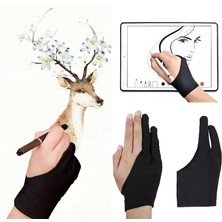 Mingjinshop3 No.2 Tarzı M Beden 1 Adet Kirlenme Önleyici Iki Parmak Sanatçı Eldiven Çizim Boyama Dijital Tablet Sanat Öğrencileri Için Siyah Eldiven Yazma Sanat Lover (Yurt Dışından)