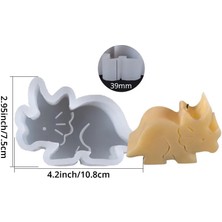 Mingjing Shop3  10.8x7.5x3.9cm Stili Dinozor Şekli Silikon Kalıp 3D Hayvan Serisi Silikon Kalıp Epoksi Dıy Masa Üstü Dekorasyon Kil Alçı El Sanatları Kalıp (Yurt Dışından)