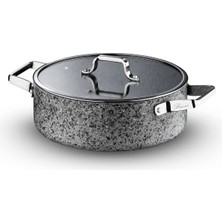 Brioni Stone - H 28 cm Basık Tencere