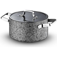 Brioni Stone-H 28 cm Çizilmez Yanmaz Yapışmaz Derin Tencere