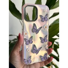 Qans Bilişim iPhone 12 Pro Max Hologramlı Kelebekli Kılıf