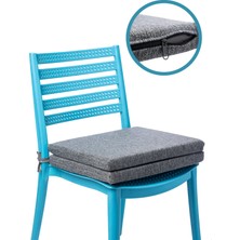 2'li Sandalye Minderi Fermuarlı Bağcıklı 22 Dns Sünger Koyu Gri