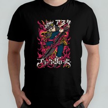 Pixxa Black Clover Asta Unisex %100 Pamuklu Bisiklet Yaka T-Shirt Model 4