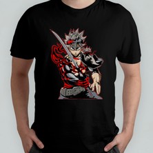 Pixxa Black Clover Asta Unisex %100 Pamuklu Bisiklet Yaka T-Shirt Model 9