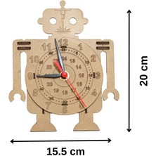 Robot Saat Eğitici Kendin Yap Hareketli Demonte Ahşap Mdf Stem Bilim Seti