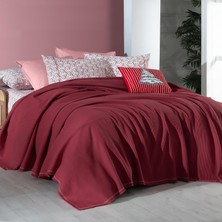 Sarev Abel Kırmızı Çift Kişilik %100 Pamuk Pike Takımı