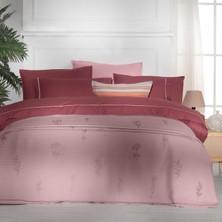 Sarev Eva Eldon Pembe Tek Kişilik %100 Pamuk Nevresim Takımı ve Pike Seti