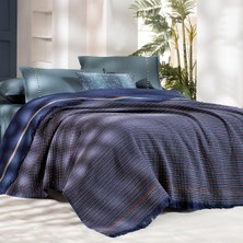 Sarev Fayette Lacivert Çift Kişilik %100 Pamuk İpliği Boyalı Pike Takımı