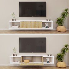 Viesmo Modeno Tv Ünitesi Safir Meşe Beyaz