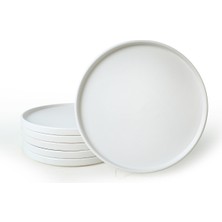 Keramika Mat Beyaz Stackable Servis Tabağı 27 cm 6 Adet 022