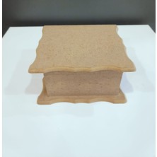 Ünal Protech Mdf Ahşap, Ham Mdf, Boyanabilir Dikiş Kutusu 2 Bölmeli, Takı Kutusu, Makyaj Kutusu ,şekerlik