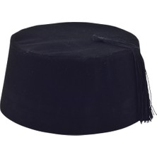 Hit Dükkan Osmanlı Siyah Erkek Püsküllü Damat Kına Fesi 9,5cm Kısa