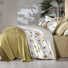 Sarev Eva Jadon Sarı  Çift Kişilik  Pamuk Nevresim Takımı ve Pike Seti