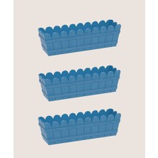 Lider Lüx  Dikdörtgen Balkon Saksı Seti  55 cm  3 Adet