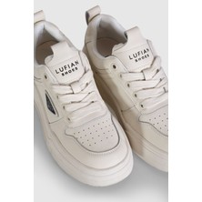 Cihan Shoes Garantili Yüksek Taban  Deri Bağcıklı Ortopedik Günlük Spor Ayakkabı 36-37-38-39-40 Numara Bej