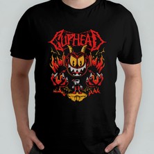 Pixxa Cuphead Unisex %100 Pamuklu Bisiklet Yaka T-Shirt Model 2