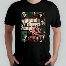 Pixxa La Casa De Papel - Grand Theft Auto Unisex %100 Pamuklu Bisiklet Yaka T-Shirt Model 1