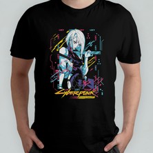 Pixxa Cyberpunk Edgerunners Unisex %100 Pamuklu Bisiklet Yaka T-Shirt Model 1