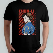 Pixxa Street Fighter Chun-Li Unisex %100 Pamuklu Bisiklet Yaka T-Shirt Model 1