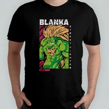 Pixxa Street Fighter Blanka Unisex %100 Pamuklu Bisiklet Yaka T-Shirt Model 1