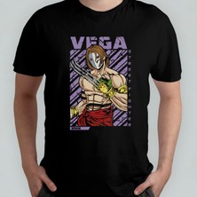 Pixxa Street Fighter Vega Unisex %100 Pamuklu Bisiklet Yaka T-Shirt Model 1