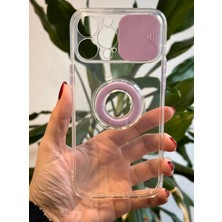 Qans Bilişim iPhone 13 Pro Max Şeffaf Mor Kamera Korumalı Silikon Kılıf