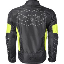 GMS Kasaı Black Fluo Yellow 4 Mevsimlik Korumalı Motosiklet Montu
