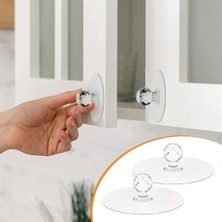2 Adet Kristal Kendiliğinden Güçlü Yapışkanlı Kulp Askısı Tutma Kolu
