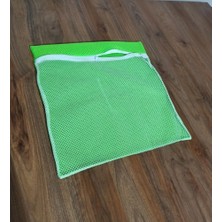 Ozcmax Yeşil - Fermuarlı - Hassas Çamaşır Terlik Ayakkabı Yıkama Filesi Büyük Boy