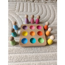 Moccotoys Eşleştirme Tablalı Peg Bebek Seti - 9 Renk