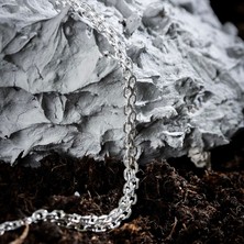 Ebrar Silver Gümüş Ince Unisex Bileklik 925 Ayar Gümüş Çift Sıra Ince Model Unisex Bileklik