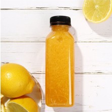 6 Adet Smoothie Detoks Şişesi Şeffaf Plastik Sızdırmaz Kapak Köşeli Meyve Suyu Şişesi 250 ml