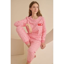 Dream Fashion Nbb Pembe Love Smile Pijama Takımı