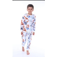 Little Pumpkin Mevsimlik Erkek Çocuk Dinazor Desenli Pijama Takımı