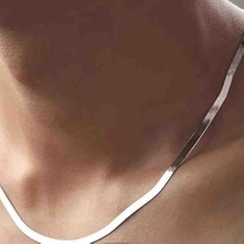 925 Ayar Balık Sırtı Gümüş Ezme Kolye 60CM, 5mm