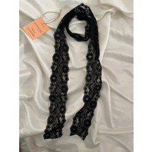 Nurcanilirboutique Siyah Fransız Dantel Fular