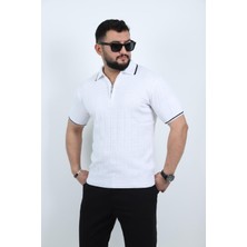 Polo Yaka Kısa Kol Erkek Örme Triko Tişört