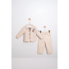 Magu Erkek Çocuk Nakış Detaylı Ceket, Tişört ve Pantolon Takımı – 3'lü Set, Şık ve Rahat