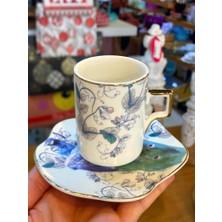 Tavus Kuşu 6 Kişilik Türk Kahvesi Fincanı