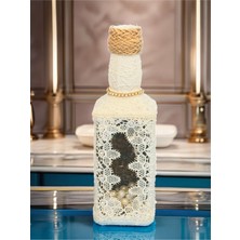 Beyaz  Incili  Handmade  Şişe  Şamdan