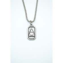 Minimal Göz Gümüş Kaplama Örme Zincir Kolye