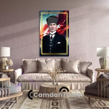 Atatürk ve Bayrak Cam Tablo
