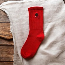 OMSRenkli Tasarım Meyve Nakışlı Socket Unisex Çorap