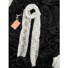 Nurcanilirboutique Beyaz Dantel Fular