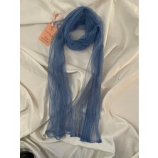 Nurcanilirboutique Mavi Tül Fular