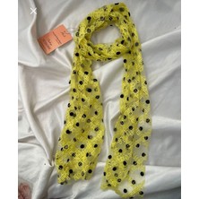 Nurcanilirboutique Sarı Puantiyeli Fular