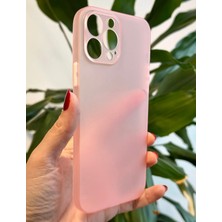 Qans Bilişim iPhone 13 Pro Max Pembe Mat Şeffaf Ultra İnce Yumuşak Silikon Kılıf