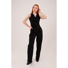 Premium Model Oturtmalı Siyah Pantolon